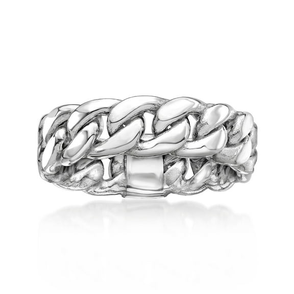 Ross-Simons 14kt White Gold Curb-Link Ring, Women's, Adult