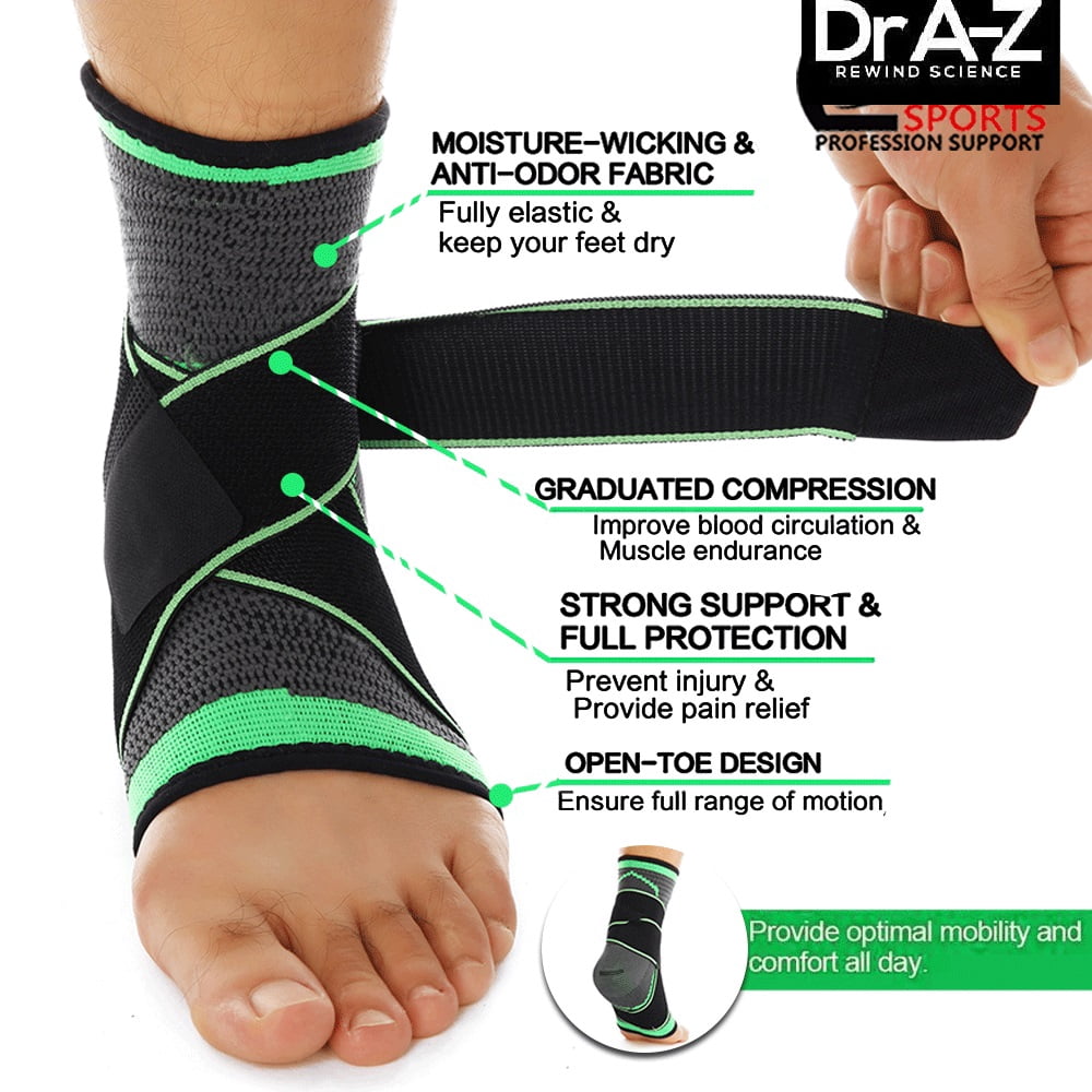 Dr A-Z Plantar Fasciitis Compression Sleeves, Socks, Ankle Brace, Prevents Thrombosis Clot, Heel Spur- 1 Pcs