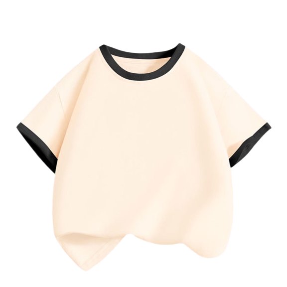 Kids Girl Boy Short Sleeve T Shirts Color Block Loose Fit Tee Tops for Kid Boat Neck Brunch Thin Summer Fall Tee Shirt 2026 Clothing Trendy Country Concert Y2K