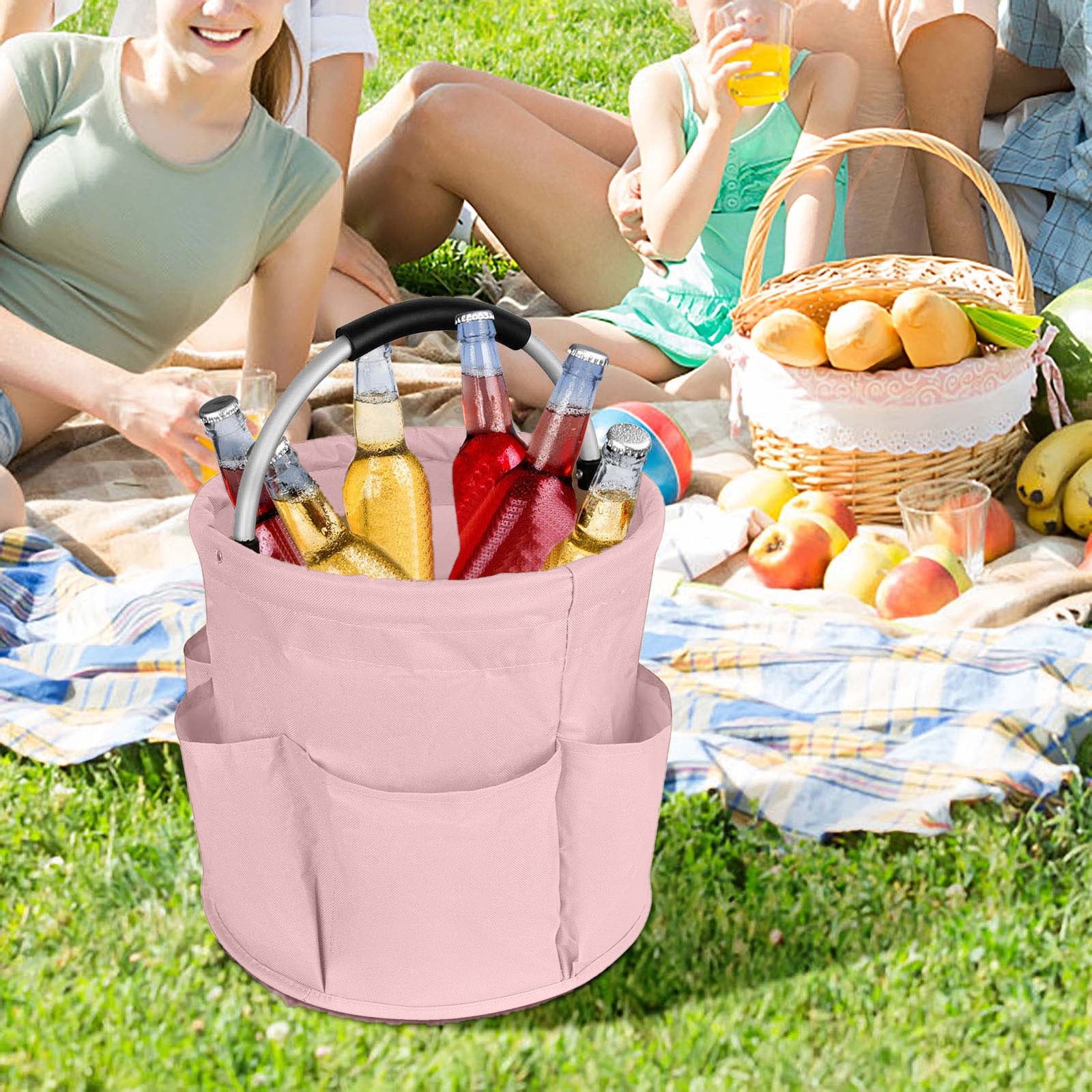 Cleaning Caddy with Handle Foldable Tool Bag Organizer with Multiple Pockets Portable Cleaning Supply Organizer for Household Detailing Supplies Towels and Cleaning Products Storage