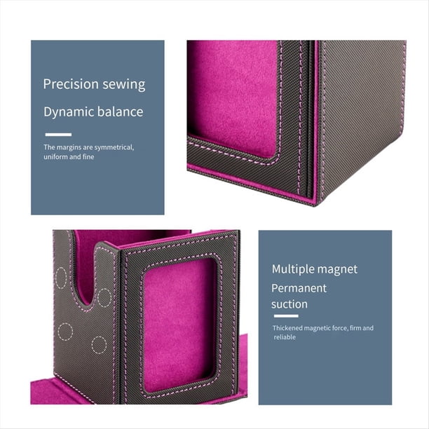 Caja de Almacenamiento de Tarjetas para Cartas Coleccionables, Caja de Baraja de Cartas con Ventana de Exhibición, Estuche Rojo