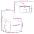 thumbnail image 2 of vidaXL Manual Recliner Chair, Adjustable Backrest/ Footrest, Gray Real Leather, 2 of 5