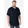thumbnail image 4 of KingSize Men's Big & Tall Shrink-Less Lightweight Henley T-Shirt - 4XL, Black, 4 of 5