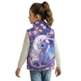 thumbnail image 2 of Uorisanigo Girls Boys Zippered Vest Puffy Fleece Jacket Fashion Fall Winter Clothes Sleeveless Full Zipper Purple Dragon Floral Outwear with Pockets Stand Up Collar Vest 2-12 Years, 2 of 7