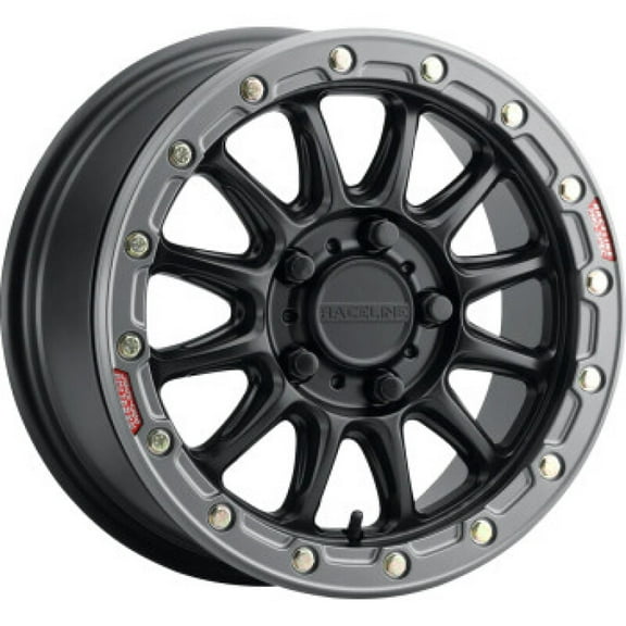Raceline A14BG-51060 25 A14 Alpha Beadlock Wheel - 15x10 - 6 4 ( 25mm) - 6/139.7 - Black/Gunmetal