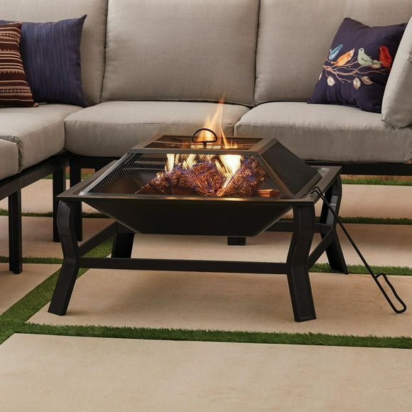 Mainstays 30 in. Square Steel Fire Pit