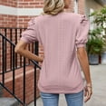 thumbnail image 5 of Njoeus Womens Summer Tops Eyelet Puff Short Sleeve T-Shirts Crewneck Loose Tunic Tops Dressy Casual Blouses S-XXL, 5 of 5