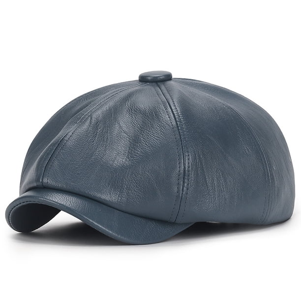 Gorro octogonal de PU, boina artística para jóvenes, para primavera y otoño, para exteriores, impermeable, para hombres y mujeres, sombrero de pintor retro