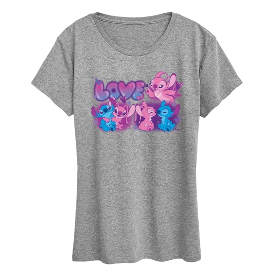 Disney - Lilo & Stitch - Love Grid - Women's Short Sleeve Graphic T-Shirt