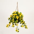 thumbnail image 4 of Nearly Natural UV Resistant Outdoor Artificial Geranium in Hanging Basket - 28" - Yellow, 4 of 6