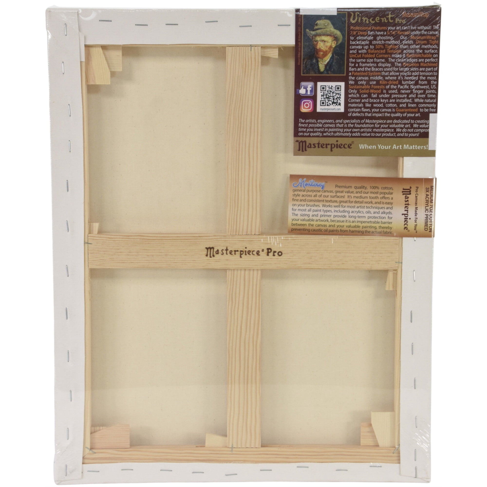 Masterpiece Vincent Pro Monterey 7/8" Profile Cotton Canvas - 16" x 20"