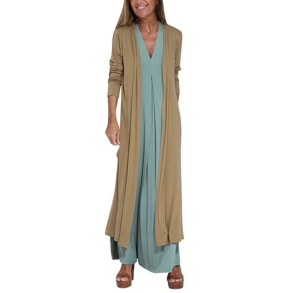 Jxximdong Fashion Coat for Women, Summer Casual Solid Long Sleeve Loose Cardigan Boho Beach Long Coat, Women's Coats Yellow