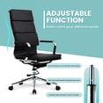 thumbnail image 6 of COMHOMA Office Chair, PU Leather High Back Cushioned Office Chair, Mid Century Modern Conference Chair , Black, 6 of 7
