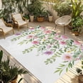 thumbnail image 2 of Outdoor Rug 3x5 ft Pink Wildflowers Outdoor Large Area Rug Non Slip Rubber Spring Flowers Leaves Branches Front Door Mat RV Rug Carpet Patio Outdoor Rugs for Backyard Balcony Deck Porch Indoor, 2 of 9