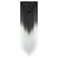 thumbnail image 3 of Qlenkay Clip in Hair Extensions Synthetic Hair 7 pcs Double Weft Long Wavy Straight Hair Extension for Women, 3 of 8