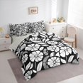 thumbnail image 2 of jejeloiu Minimal Floral 7-Piece Twin Bedding For Girls,Graphic Print Bedding Comforter Set,Black White,Light Gray Reversible, 2 of 7