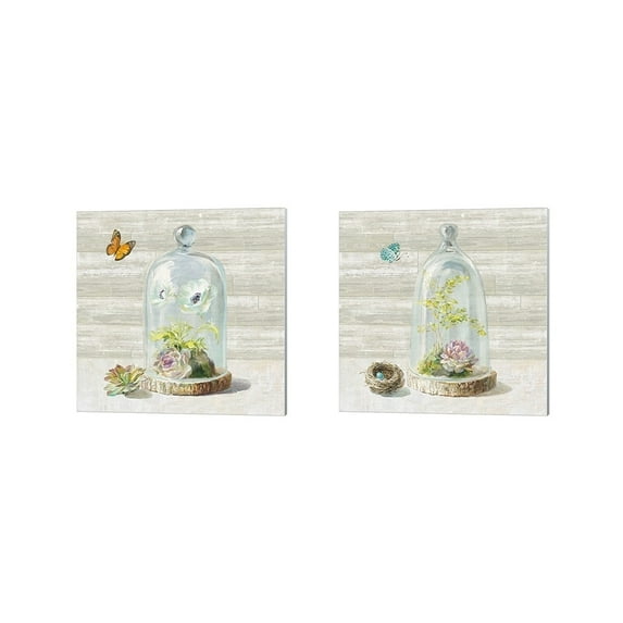 Metaverse Danhui Nai 'Succulent Garden B' Canvas Art (Set of 2)