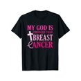 thumbnail image 1 of Womens God Is Stronger Than Breast Cancer Pink Awareness Graphic T-Shirt, 1 of 5