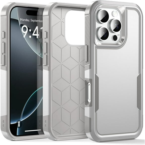 for iPhone 16 Pro Case, [Shockproof] Military Grade Proof Protection [Dropproof] Rugged Protective Heavy Duty Phone Case Cover for iPhone 16 Pro (White)