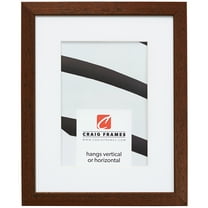 Craig Frames Farmhouse Essentials Tall, 11x14 inch Picture Frame Matted for a 8x10 Photo, Walnut Brown