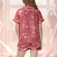 thumbnail image 6 of Tfken Sleepwear For Girls Kids Size 2 Years-3 Years Buttery-Soft Sequins Print Short Sleeve Short 2Pc Fashion Pink Outfits, 6 of 6