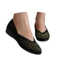 thumbnail image 3 of Ladies Casual Pumps Low Heel Comfortable Dressy Work & Event Women's Casual On Shoes Fashion Rhinestone Heel Comfortable Suede Loafers For Daily Wear, 3 of 8