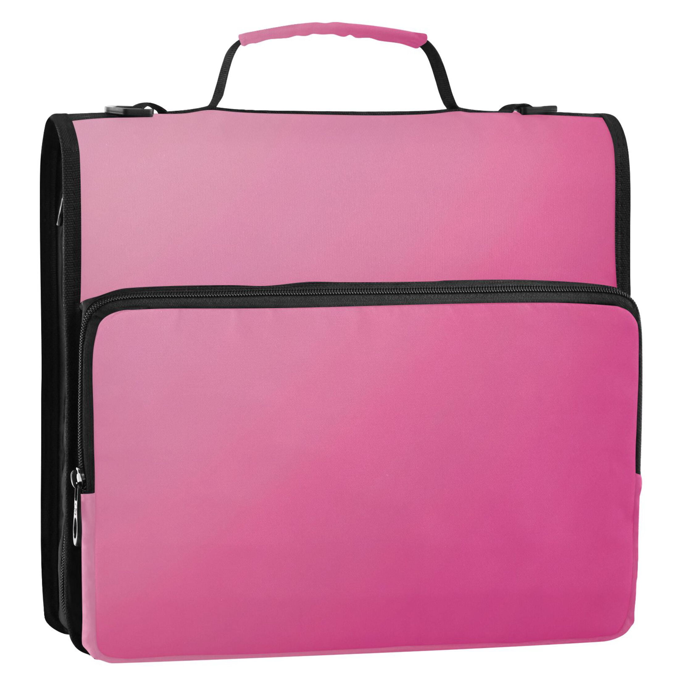 ALAZA Zipper Binder Gradient Pink 3 Ring Trapper Keeper File Folder Organizer Bag