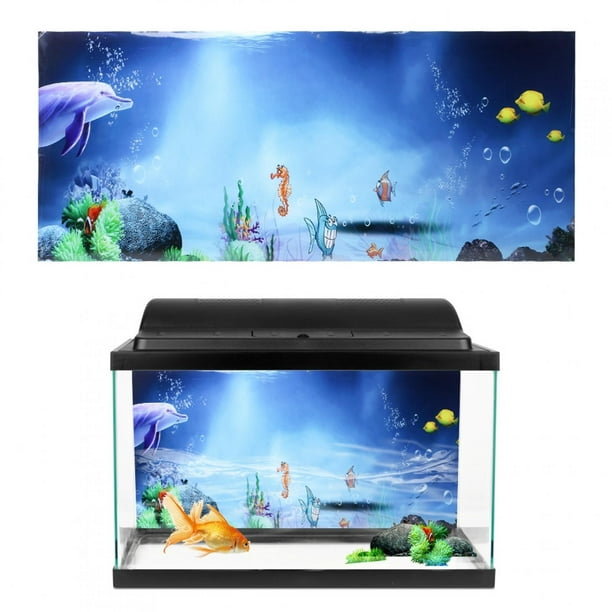 Ccdes Aquarium Background Sticker, Bright Colors Waterproof Wall Sticker, Background For Fish Tank Aquarium 122x50cm 122x50cm