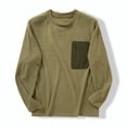 thumbnail image 5 of pstuiky manga larga para hombre, Sudadera con cuello redondo, manga larga, color liso, para hombre, cómoda y cálida para el hogar top de hombre l, 5 of 5