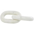 thumbnail image 6 of 9" x 2" White Marble Handmade Geometric 2 Link Chain Sculpture, by DecMode, 6 of 7