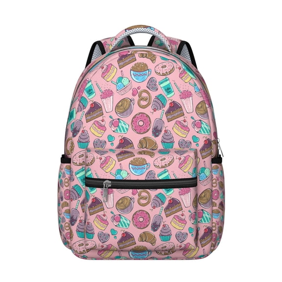 Donut Pattern Backpack - Durable & Stylish Bag for School & Travel, Lightweight & Roomy, Laptop Friendly, Cute Aesthetic, Great Gift for Donut Admirers