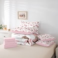 thumbnail image 6 of meiyoeat Pink Ribbon Bows 7 Pieces Full Size Bedding Sets For Girls,Fashion Western Cowgirl Boots Full Size Bed in a Bag For Kids,Pink Reversible, 6 of 7