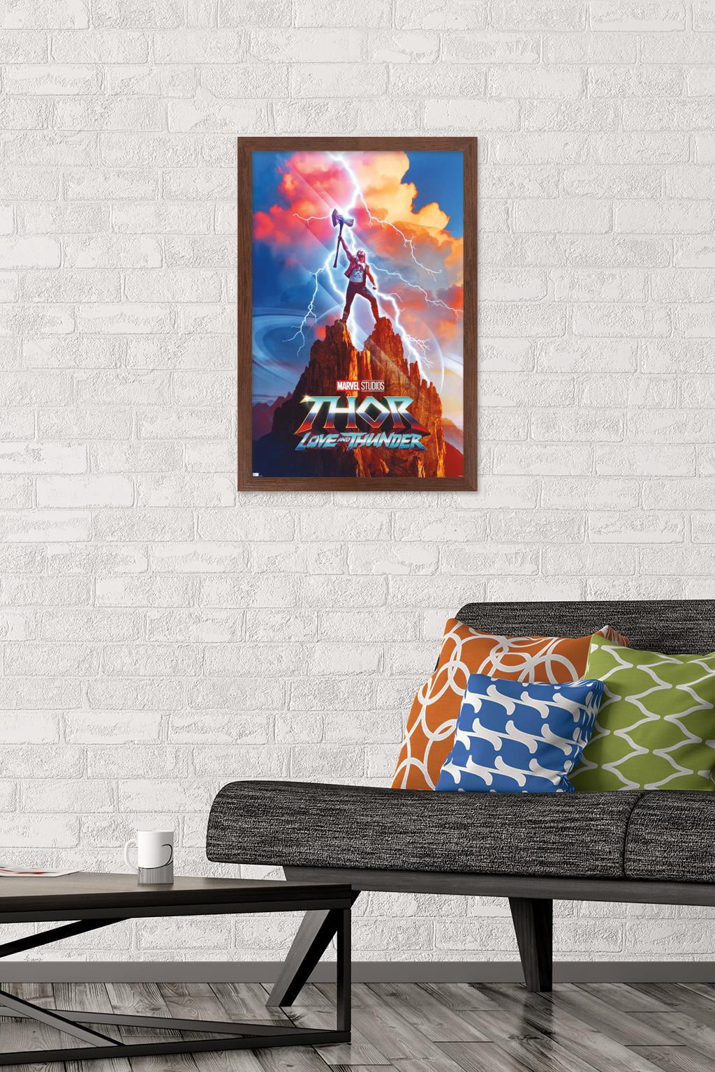 Marvel Thor: Love and Thunder - Thor One Sheet Wall Poster, 14.725" x 22.375" Framed