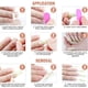 thumbnail image 3 of Fake Nails Medium Length Press Abstract Cute Coffin False Nails with Glue, Stick on Nails Art Manicure Decoration, Glossy Nude Acrylic Nails for Women and Girls 24Pcs(W022), 3 of 3