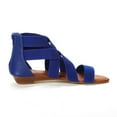 thumbnail image 5 of Dream Pairs Women Ankle Strap Sandals Classic Gladiator Low Wedges Open Toe Flat Sandals Elastica8 Royal/Blue Size 5, 5 of 5