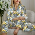thumbnail image 5 of KLL Sea Turtle Print Women's Long Sleeve Pajamas with Pants Sleepwear Loungewear 2 Set-XX-Large, 5 of 7