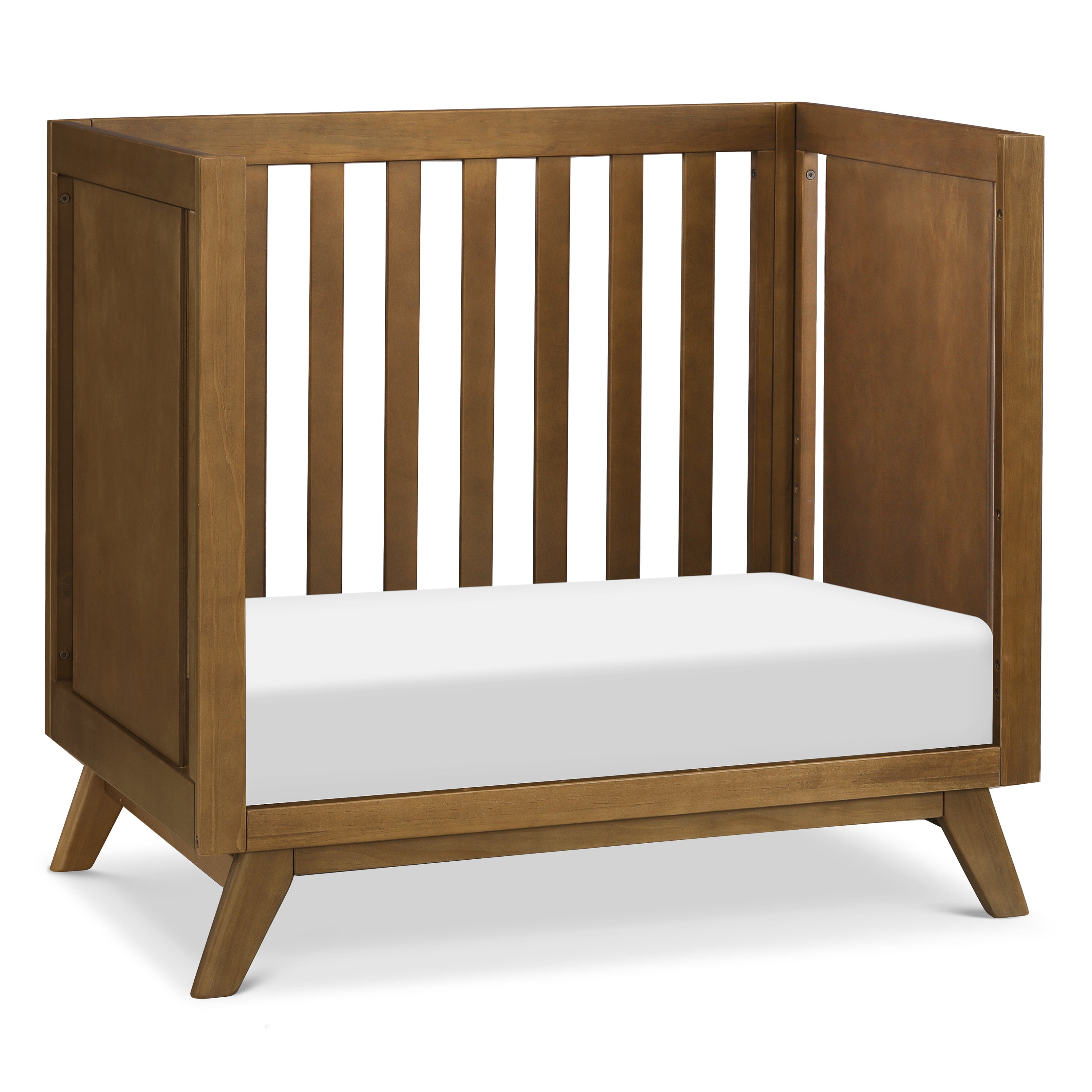 DaVinci Otto 3-in-1 Convertible Mini Crib with 4" Mattress in Walnut