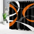 thumbnail image 2 of Orange Abstract Geometric Shower Curtain for Bathroom, Luxury Aesthetic Black and Grey Fabric Shower Curtain with Hooks,Mid Century Modern Bathroom Curtain Shower Set, 72" W x 72" L, 2 of 6