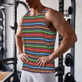 thumbnail image 5 of Honeii Mexican Leopard Serape Blanket Stripes Pattern Men's Workout Tank Top Casual Sleeveless Gym Muscle Shirts Bodybuilding Tee-4X-Large, 5 of 7