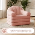thumbnail image 6 of Yaheetech 2-in-1 Convertible Sofa  Bed Folding Sleeper Chair Bed Chenille Sofa with Armrests  Bean Bag Chair for Living Room, Pink, 6 of 7