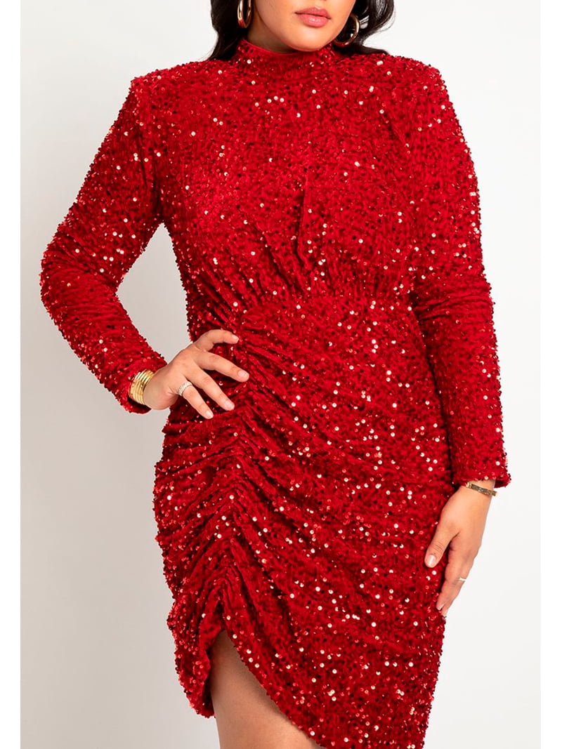 fitted lace wedding dress Center of Attention Red Sequin Dress main image 1