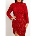 thumbnail image 2 of ELOQUII Women's Plus Size Ruched Sequin Dress, 2 of 5