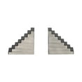 thumbnail image 6 of Decorative Steps Book Ends with Striped Pattern - Modern Resin and Wood Bookends for Bookshelf Decor and Book Accessories - Stylish Office Accent, Desk, or Side Table Decor - Set of 6", Black, 6 of 11