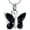 Black, variant on Crystal Butterfly Shape Cremation Jewelry Urn Necklace for Ashes - Stainless Steel Ashes Pendant Urn Necklace Keepsake for Women