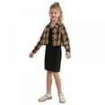 thumbnail image 3 of SILVERCELL Girl's Plaid Long Sleeve Shirt and Bodycon Dress Set 2 Piece Outfits 7-12 Years, 3 of 17