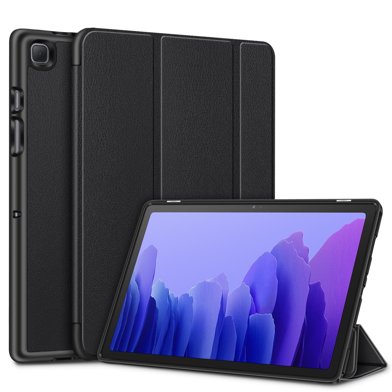 CaseFun Hülle für Samsung Galaxy Tab A7 2020 10,4 Zoll Tablet-Schutzhülle Folio Magnetic Auto Sleep Wake Schlank Leichtgewicht mit Flip Stand Kartenhalter-Blaue Blume SM-T500 / T505 / T507