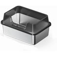 thumbnail image 6 of Extra Large Stainless Steel Cat Litter Box with High Sided Enclosure – Non-Stick, Odor & Leak Resistant, Easy Clean – Covered Litter Pan for Big Cats – 50x35x22cm, Transparent Black, 6 of 7