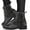 Grey, variant on Woobling Womens Leather Boot Lace Up Ankle Boots Floral Short Bootie Non Slip Booties Work Moon 8