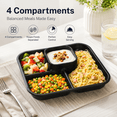 thumbnail image 5 of ABCISI Divided Plates for Adults, Reusable 4-Compartment Portion Control Dinner Plates, Unbreakable Plastic Meal Prep Trays for Home, Camping and Parties, 4 Pcs, 5 of 11