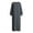 Gray, variant on Tqcoqu Cotton Blend Casual Beach Vacation Long Tunic Dress for Women,Loose Side Slit Lightweight Long Sleeve Linen Maxi Dress